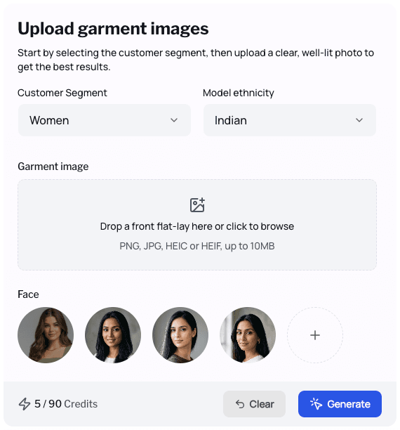Stylly AI garment upload experience