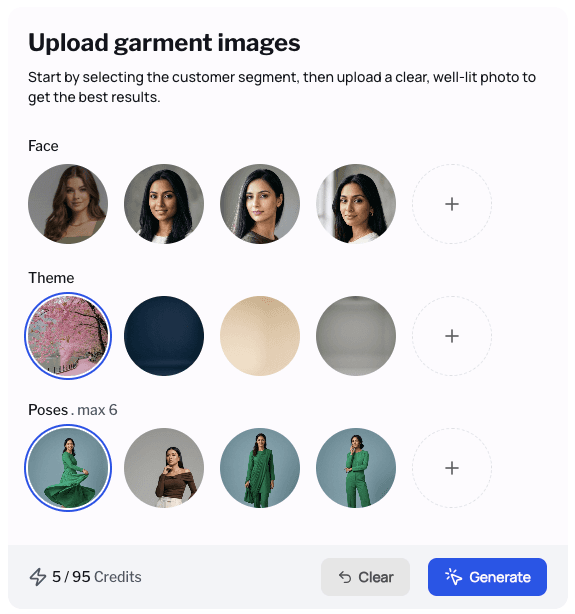 Stylly AI model and scene selection