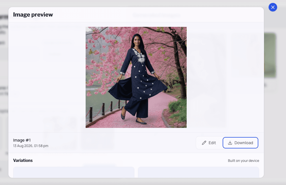 Stylly AI generated fashion image preview