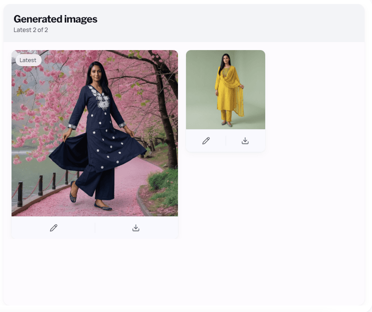 Stylly AI generated fashion images